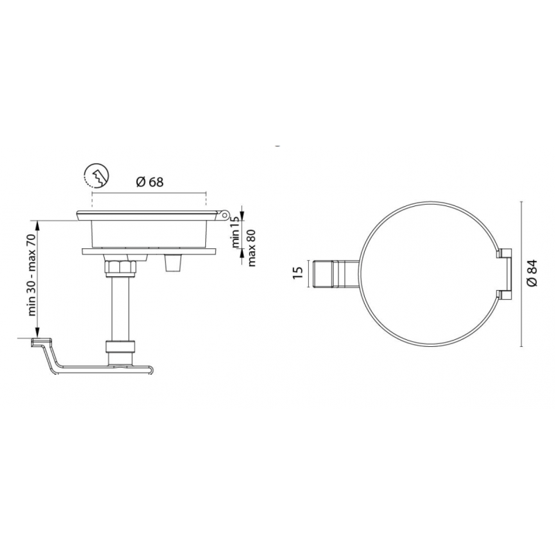 ALZAPAGLIOLO OTTONE CROMATO Ø MM.84 — SKU 5050118 — immagine 3