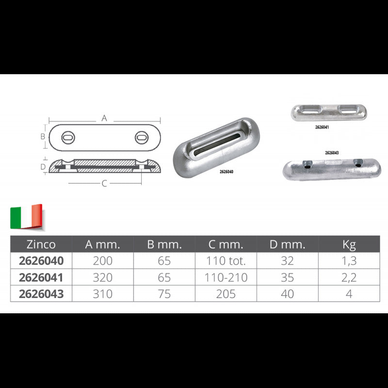 ANODO SUNSEEKER  MM.310x75x40h - 2626043 - TECNOSEAL