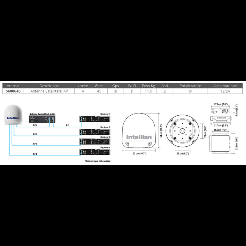 ANTENNA TV INTELLIAN I4P Ø CM.45 - 5608646 - FURUNO
