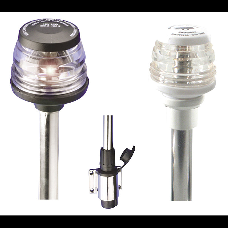 LUCE ESTRAIBILE A 360°-BASE RETTANG - 4082100 - FORNITURE NAUTICHE ITALIANE
