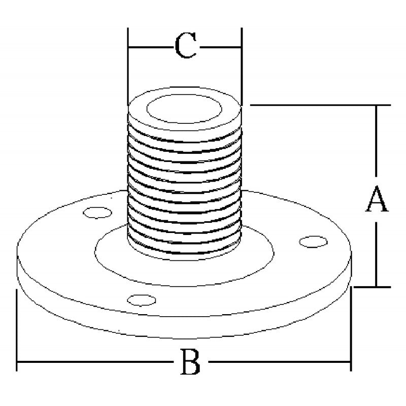 BASE ANTENNA INOX TONDA - 5555224 - FORNITURE NAUTICHE ITALIANE