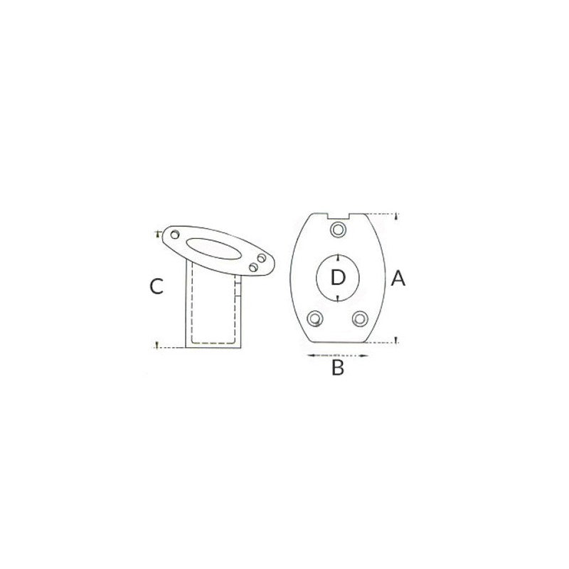 SUPPORTO ASTA PORTABANDIERA Ø MM.25 - 5252273 - FORNITURE NAUTICHE ITALIANE