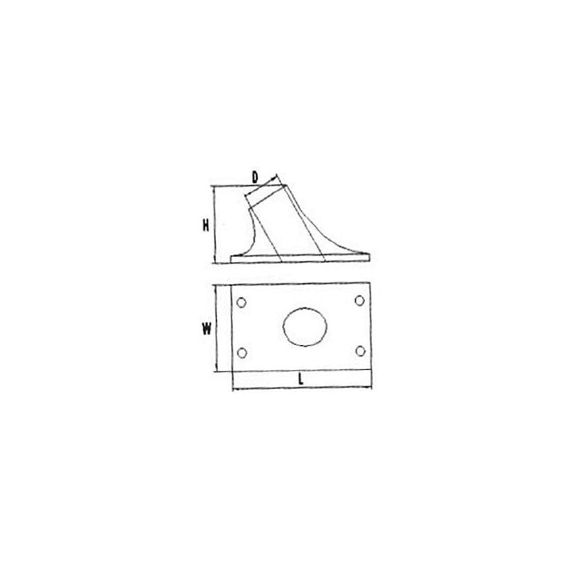 SUPPORTO ASTA PORTABANDIERA Ø MM.25 - 5252271 - FORNITURE NAUTICHE ITALIANE