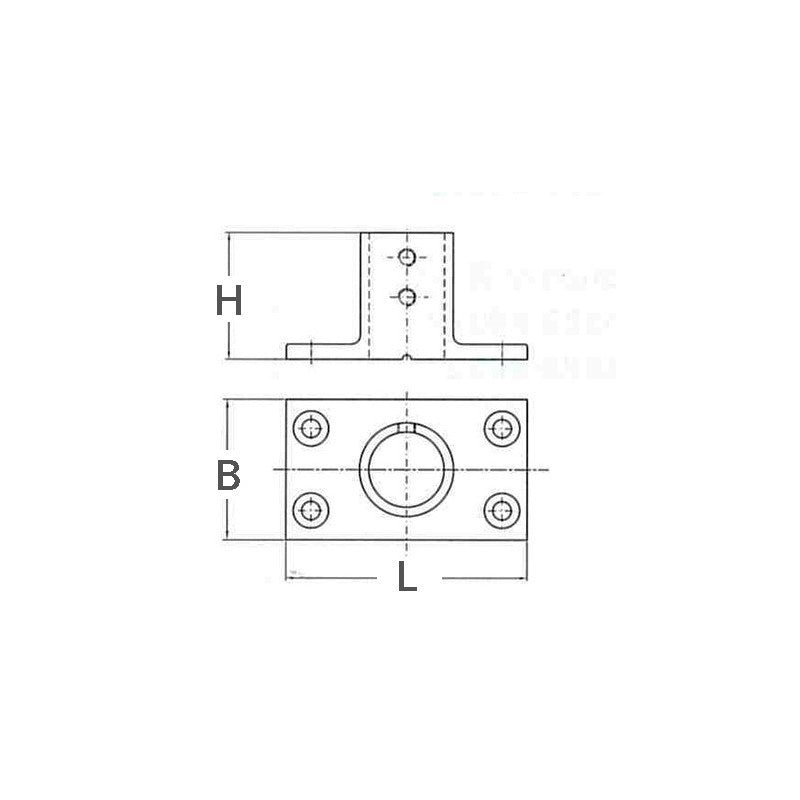BASE RETT. INOX 90° Ø MM.22 - 2928222 - FORNITURE NAUTICHE ITALIANE