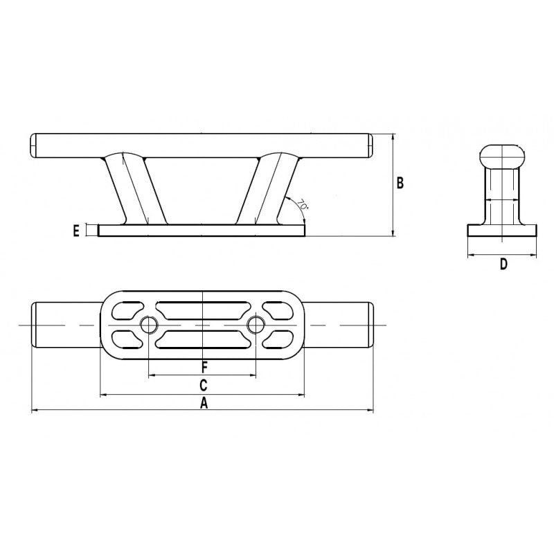 BITTA A GALLOCCIA INOX 316 MM.205 - 4645421 - MARINE TOWN