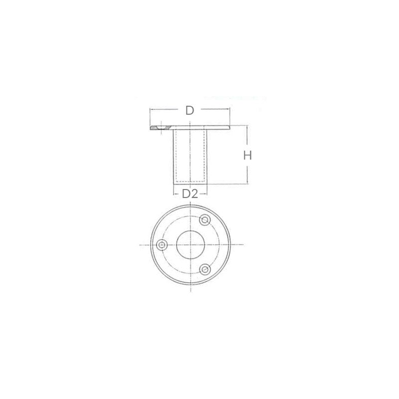 BOCCOLA INCASSO INOX 316 Ø MM.25 - 3030553 - FORNITURE NAUTICHE ITALIANE