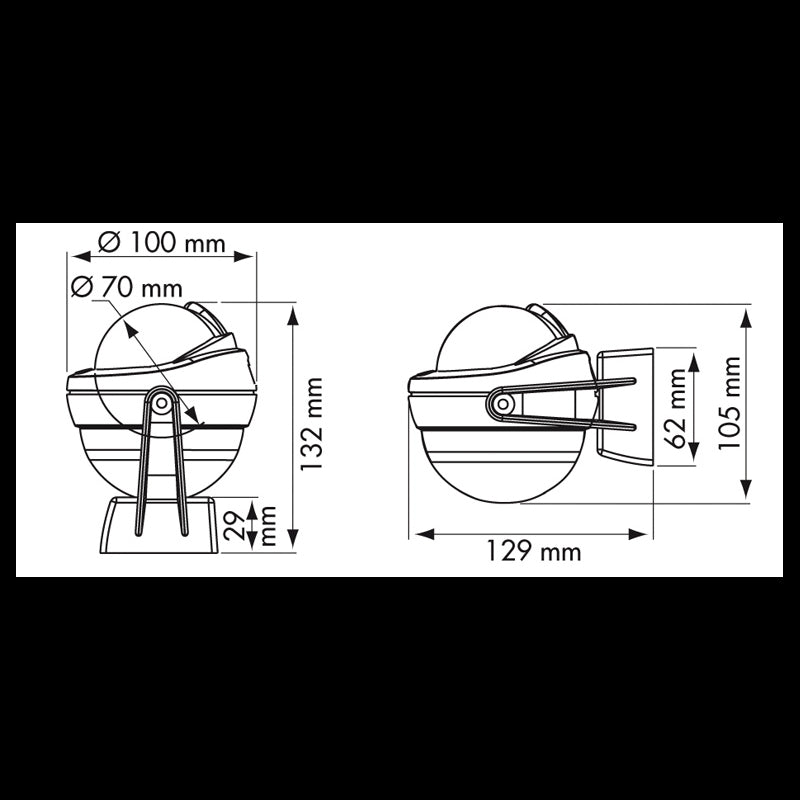 BUSSOLA OFFSHORE 75 BIANCA C/STAFFA - P63866 - PLASTIMO