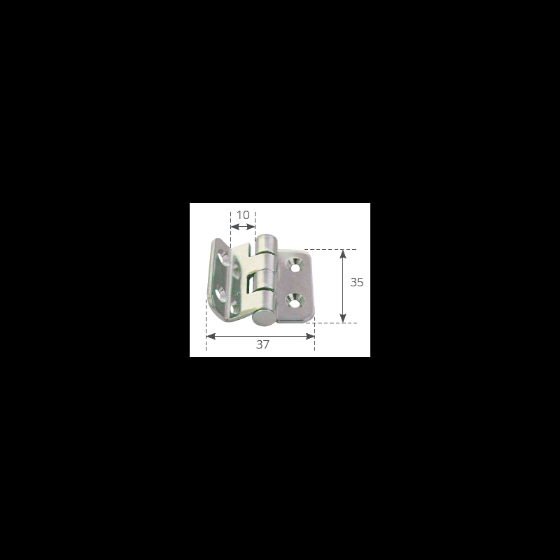 CERNIERA INOX MM.35X37 H.10 - 4949233 - FORNITURE NAUTICHE ITALIANE