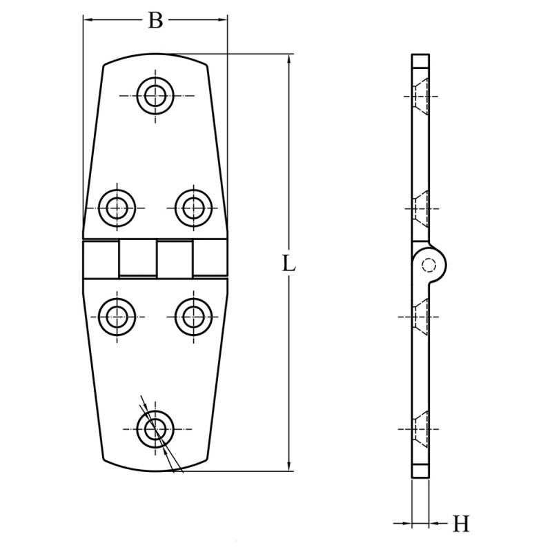 CERNIERA INOX MM.76x38 - 4949506 - FORNITURE NAUTICHE ITALIANE