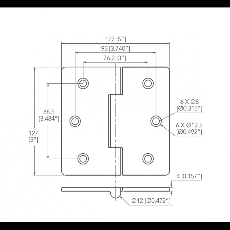 CERNIERA INOX MM 127x127 - 4949520 - MARINE TOWN