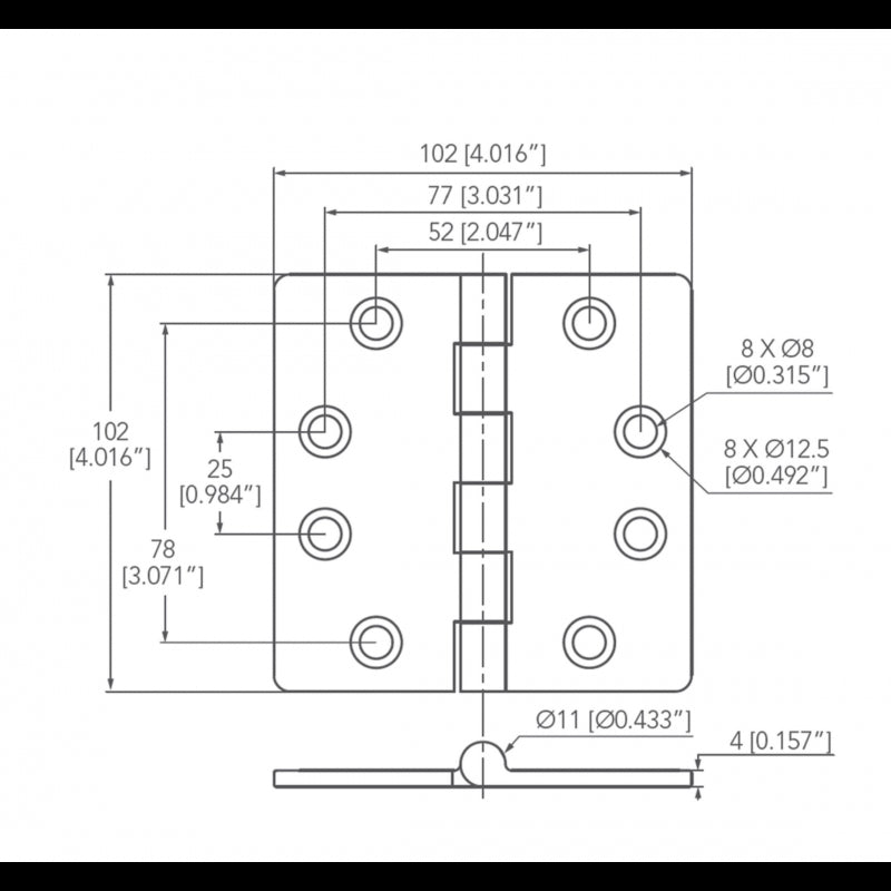 CERNIERA INOX MM 102x102 - 4949518 - MARINE TOWN
