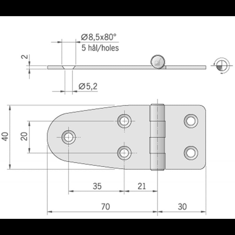 CERNIERA INOX MM.100X40 - 4949306 - ROCA