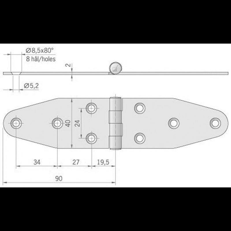 CERNIERA INOX MM.180X40 - 4949227 - ROCA