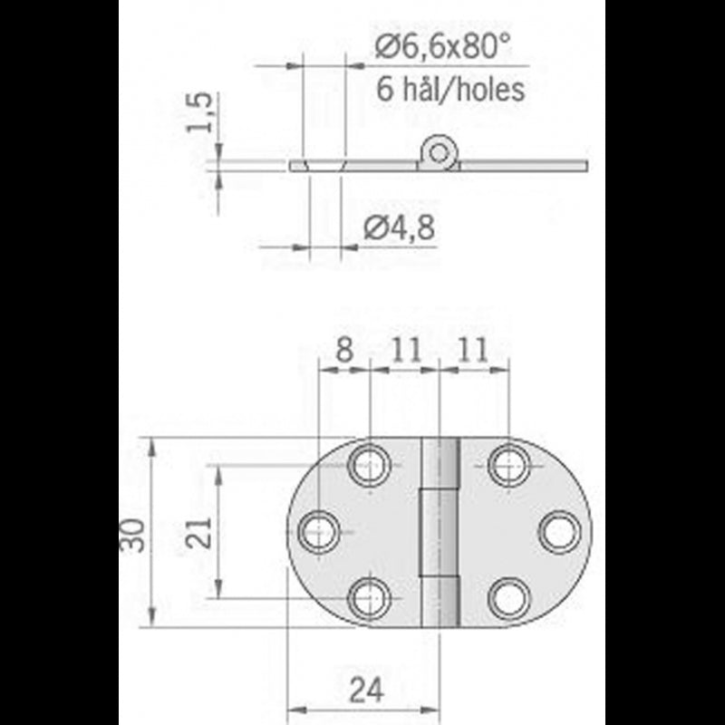 CERNIERA INOX MM.47X30 ROVESCIATA - 4949258 - ROCA