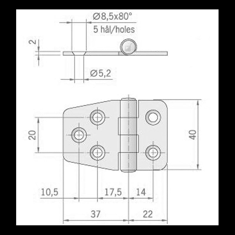 CERNIERA INOX MM.59X40 - 4949211 - ROCA