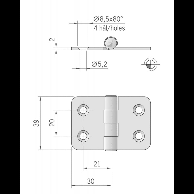 CERNIERA INOX MM.60X39 - 4949219 - ROCA