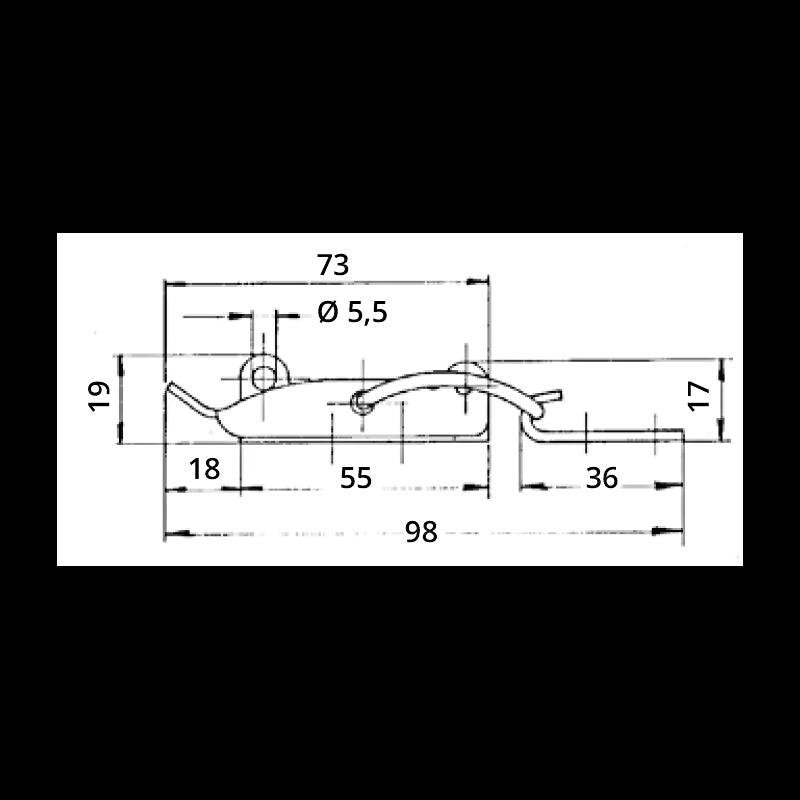 CHIUSURA LEVA INOX C/PORTALUCCHETTO - 4848592 - FORNITURE NAUTICHE ITALIANE
