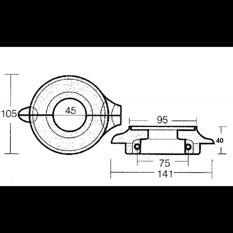 COLLARE SAIL DRIVE IN ZINCO - 2626535 - TECNOSEAL