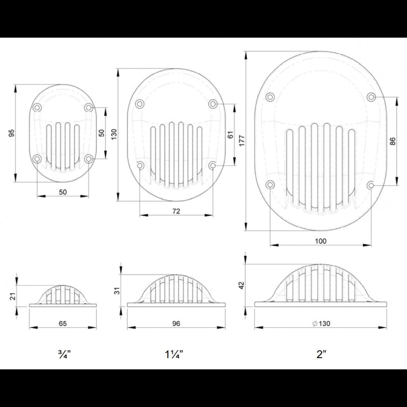 CUFFIA SCARICO A MARE DA 3/4" - 1804888 - TRUDESIGN