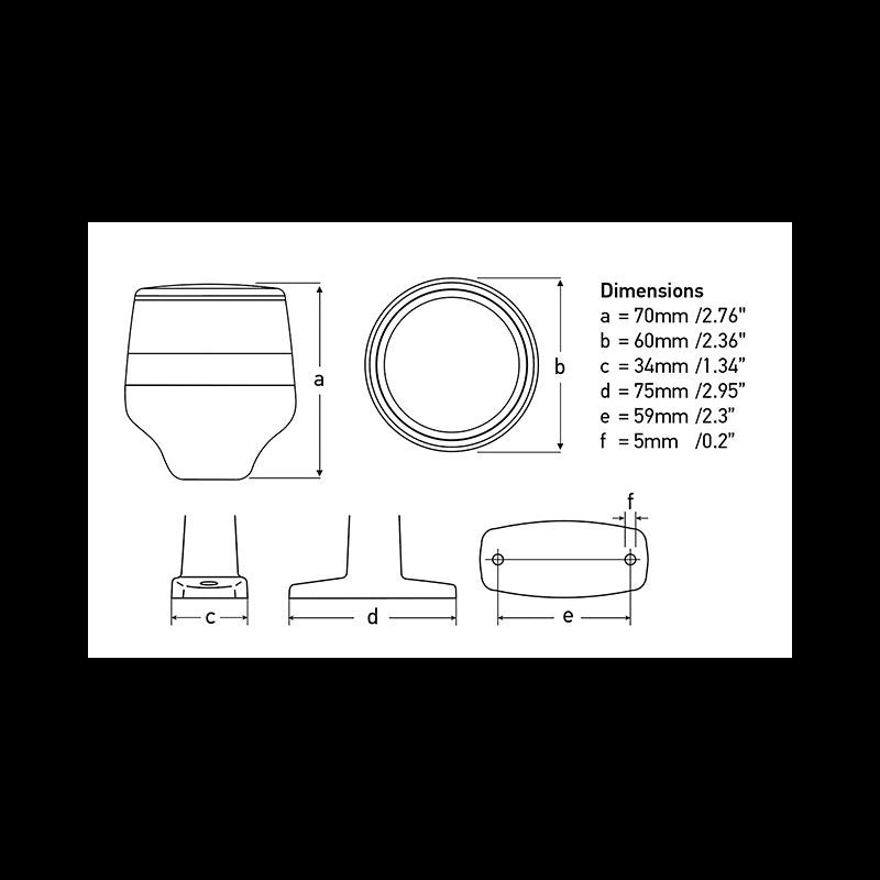 NAVILED 360 COMPACT ASTA BIANCO - 4025369 - HELLA MARINE