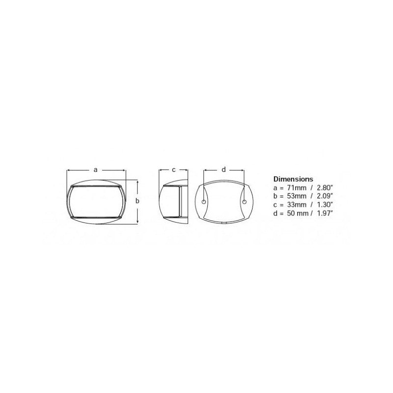 FANALE NERO LENTE TRASPARENTE ROSSO - 4025310 - HELLA MARINE