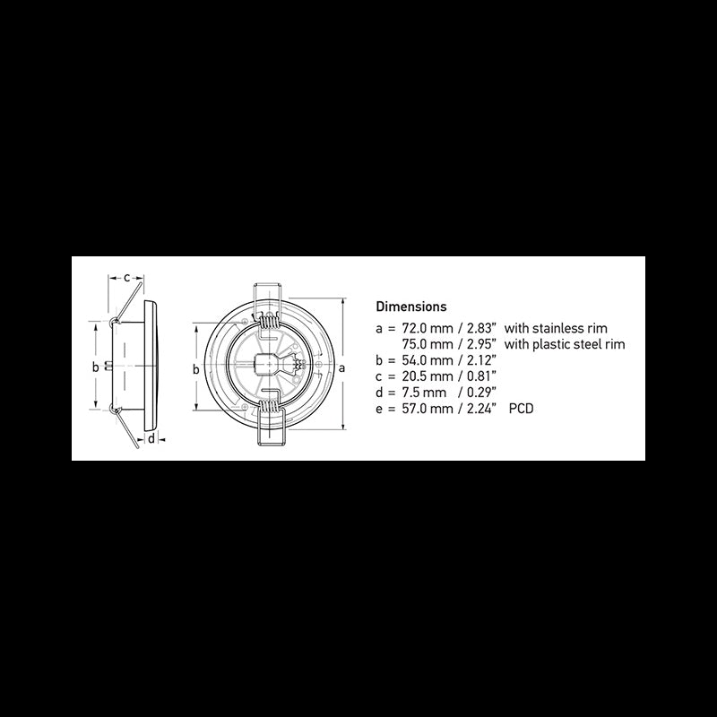 EUROLED 75 ACCIAIO ROSSO/BIANCO - 4025029 - HELLA MARINE
