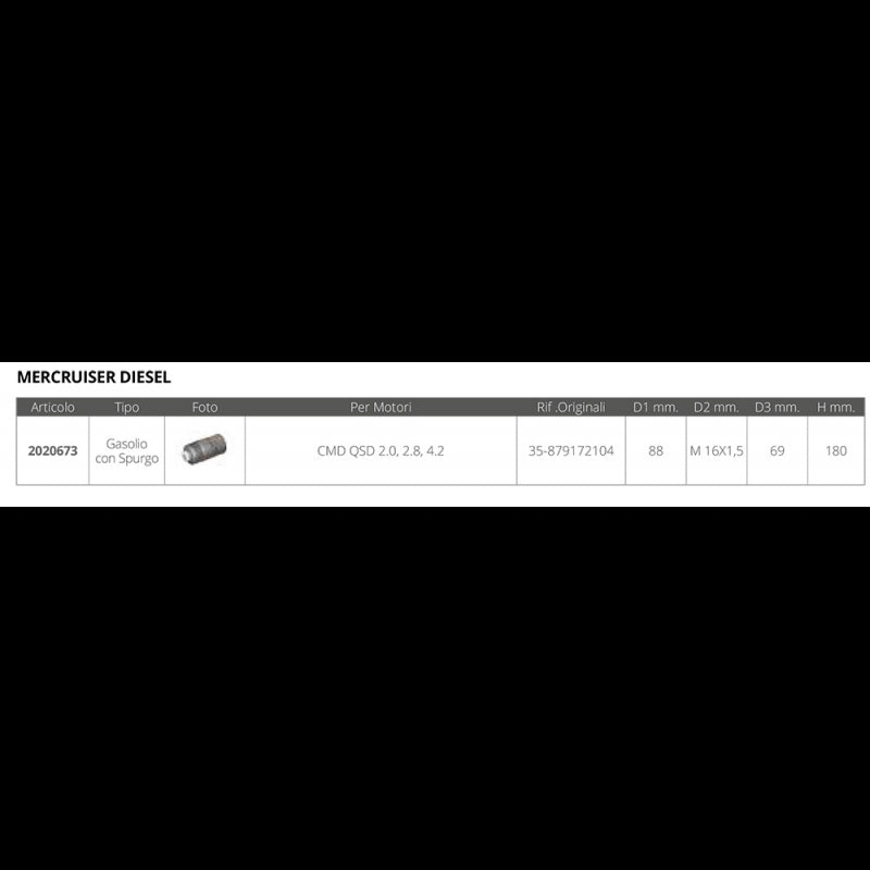 FILTRO GAS.MERCRUISER 35-879172104 - 2020673 - FORNITURE NAUTICHE ITALIANE