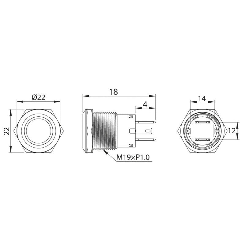 INTERRUT. LED BLU ON-OFF MOMENTANEO - 3939078 - FORNITURE NAUTICHE ITALIANE