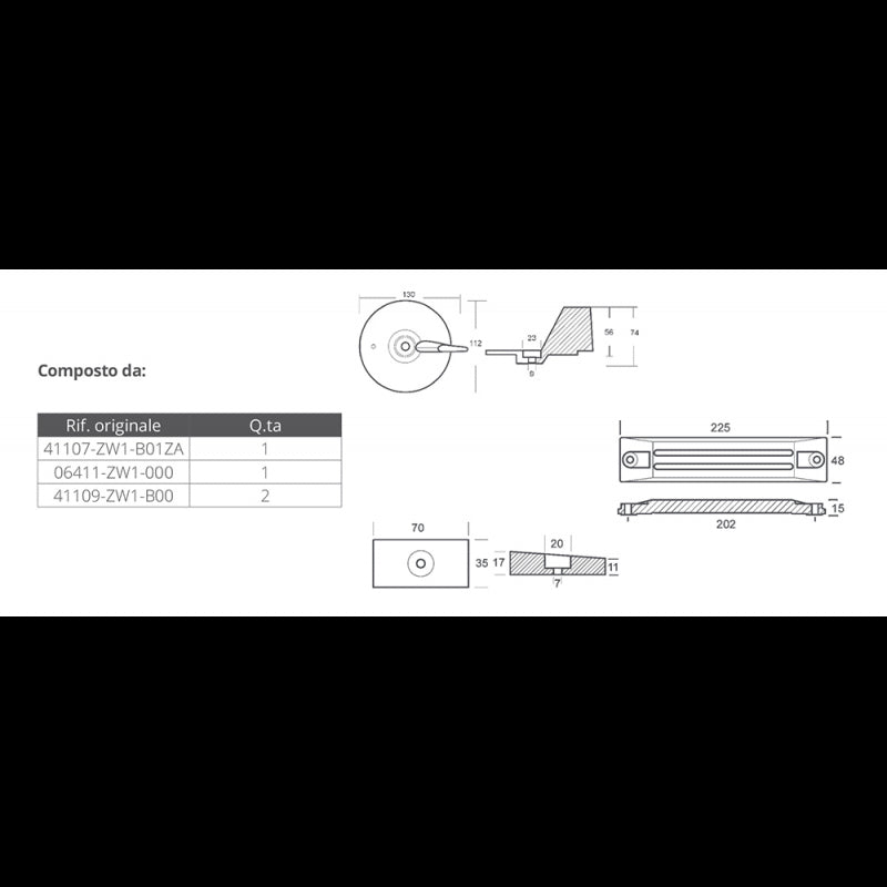 KIT ALLUMINIO HONDA BF75-90-115-130 - 2640200 - TECNOSEAL