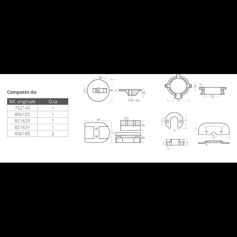 KIT ALL. MERCRUISER ALPHA I GEN II - 2640012 - TECNOSEAL