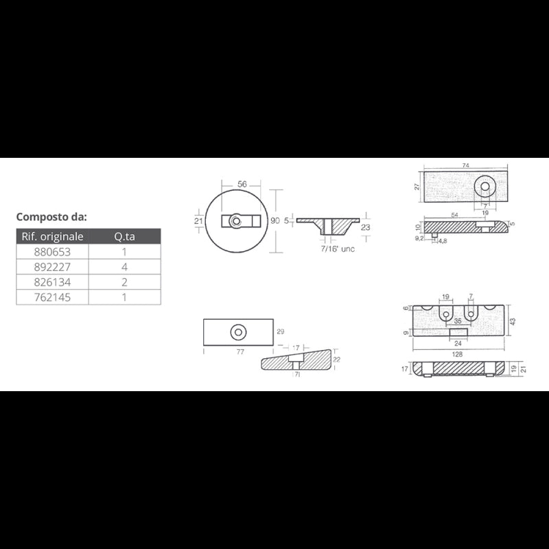 KIT ALLUMINIO MERCURY VERADO 6 - 2640001 - TECNOSEAL