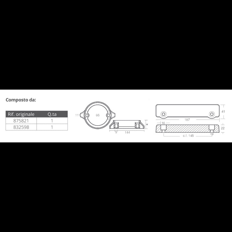 KIT ALLUMINIO VOLVO 280 DUAL PROP - 2640134 - TECNOSEAL