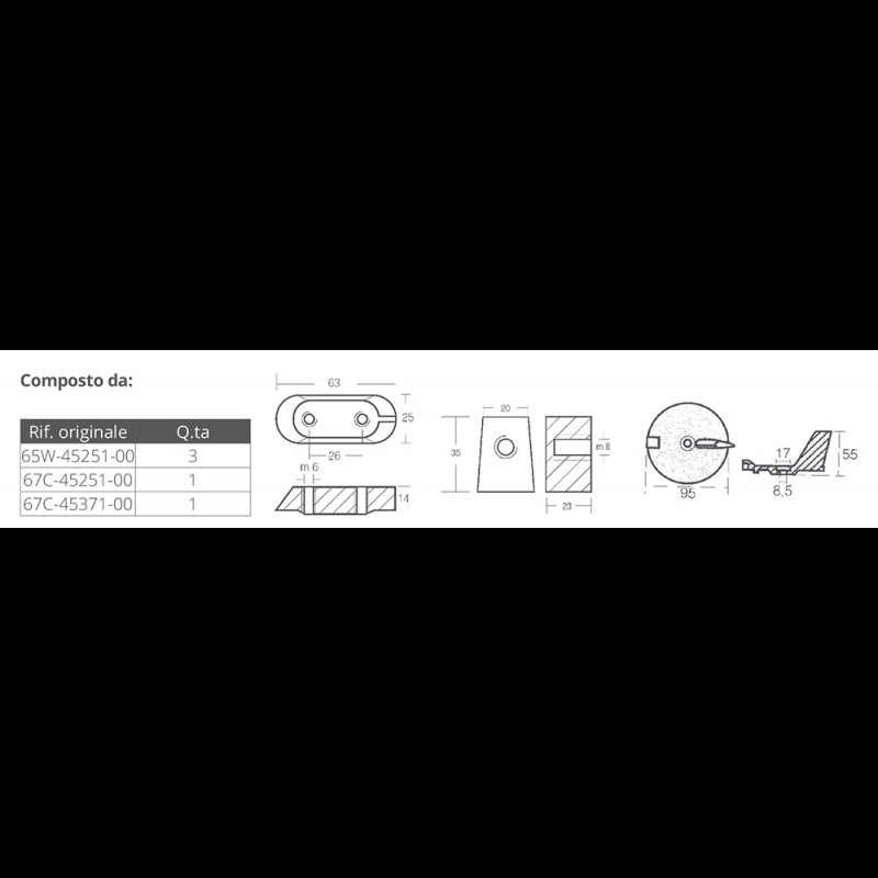 KIT ALLUMINIO YAMAHA 40-60 HP - 2640025 - TECNOSEAL