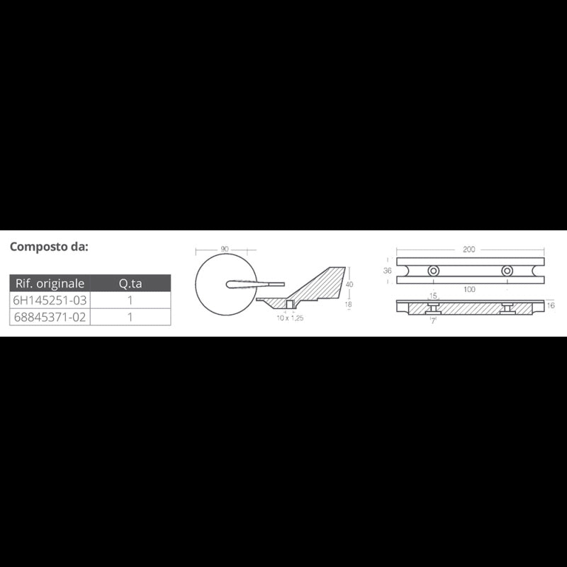 KIT ALLUMINIO YAMAHA 60-90 HP - 2640024 - TECNOSEAL