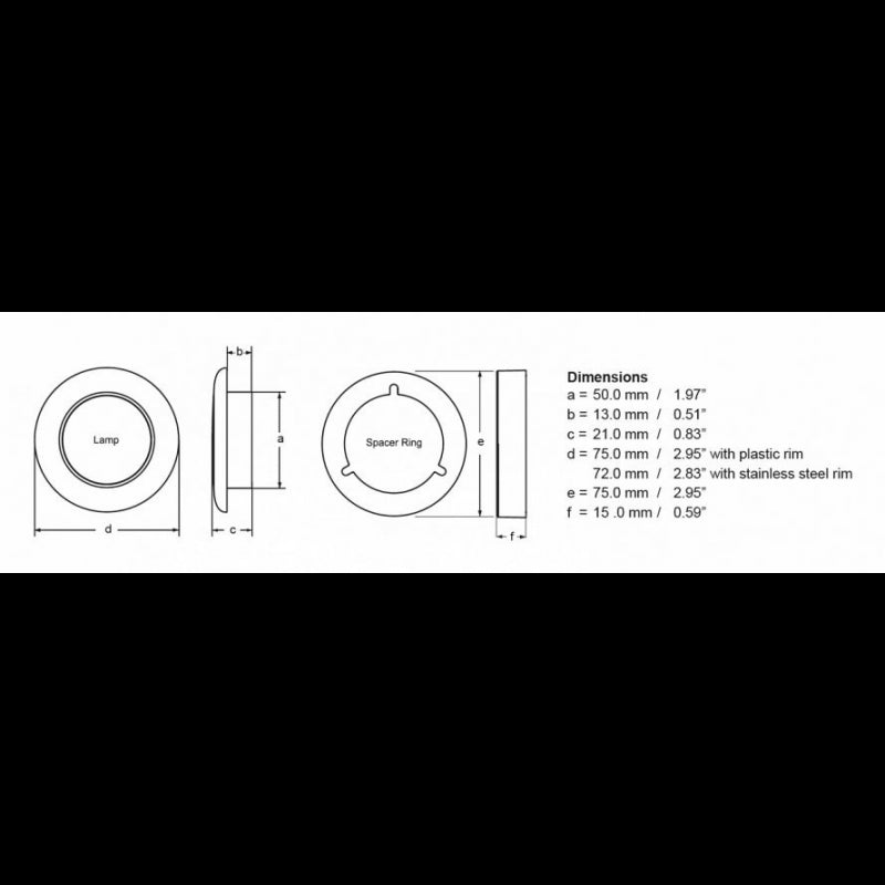 LUCE CORTESIA BIANCO CALDO-PLAS 12V - 4025116 - HELLA MARINE