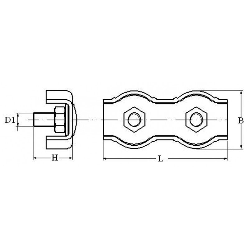 MORSETTO DOPPIO INOX 316 Ø MM.5 - 0606195 - FORNITURE NAUTICHE ITALIANE