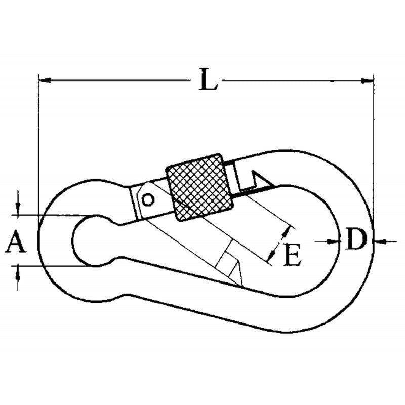 MOSCHETTONE INOX A VITE Ø MM.6X60 - 0606636 - FORNITURE NAUTICHE ITALIANE