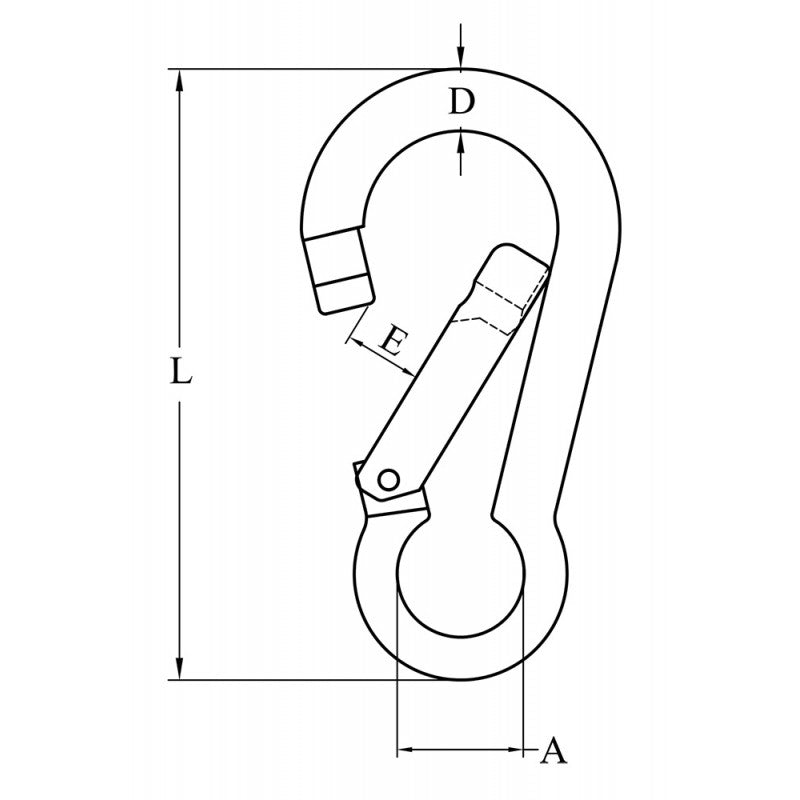 MOSCHETTONE INOX CON CHIUSURA DRITTA — SKU 0606675 — immagine 2
