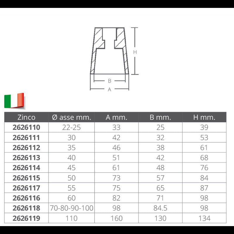 ANODO RICAMBIO Ø MM.22-25 - 2626110 - ENRICO POLIPODIO