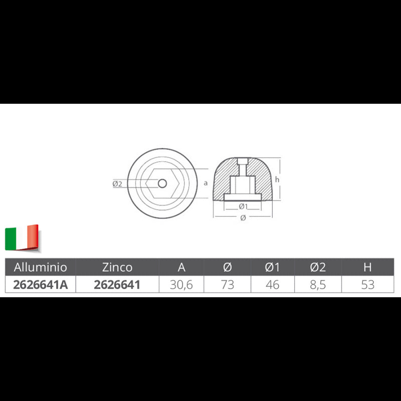 OGIVA ALLUMINIO SIDEPOWER-SLEIPNER - 2626641A - TECNOSEAL