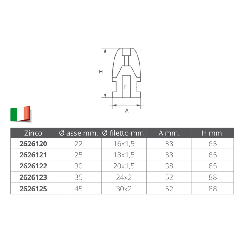 OGIVA PER LINEA D'ASSE ELICA RIVA — SKU 2626120 — immagine 2