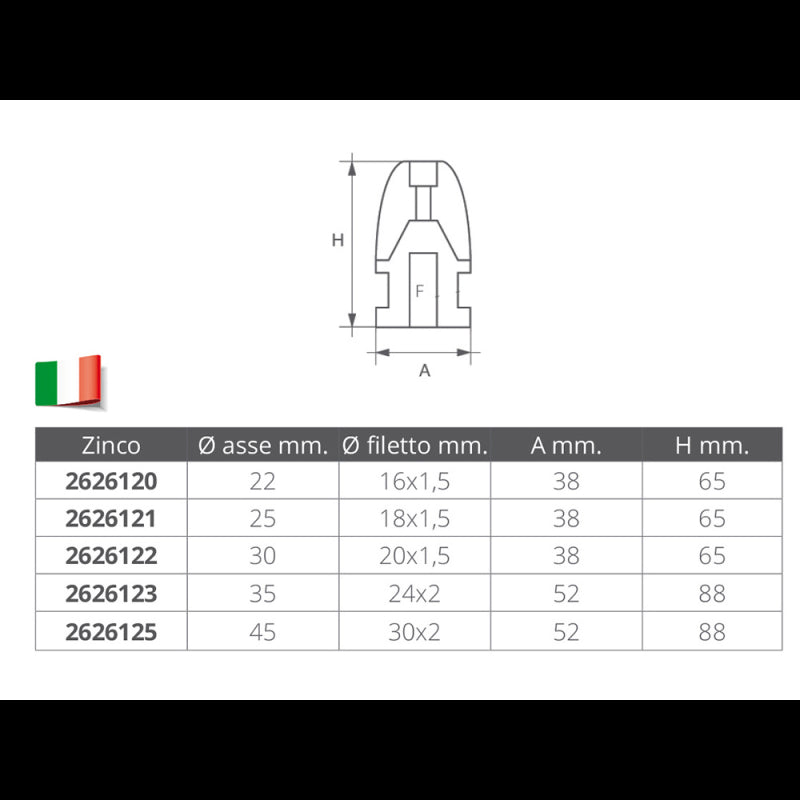 OGIVA ASSE Ø MM.30 - 2626122 - ENRICO POLIPODIO