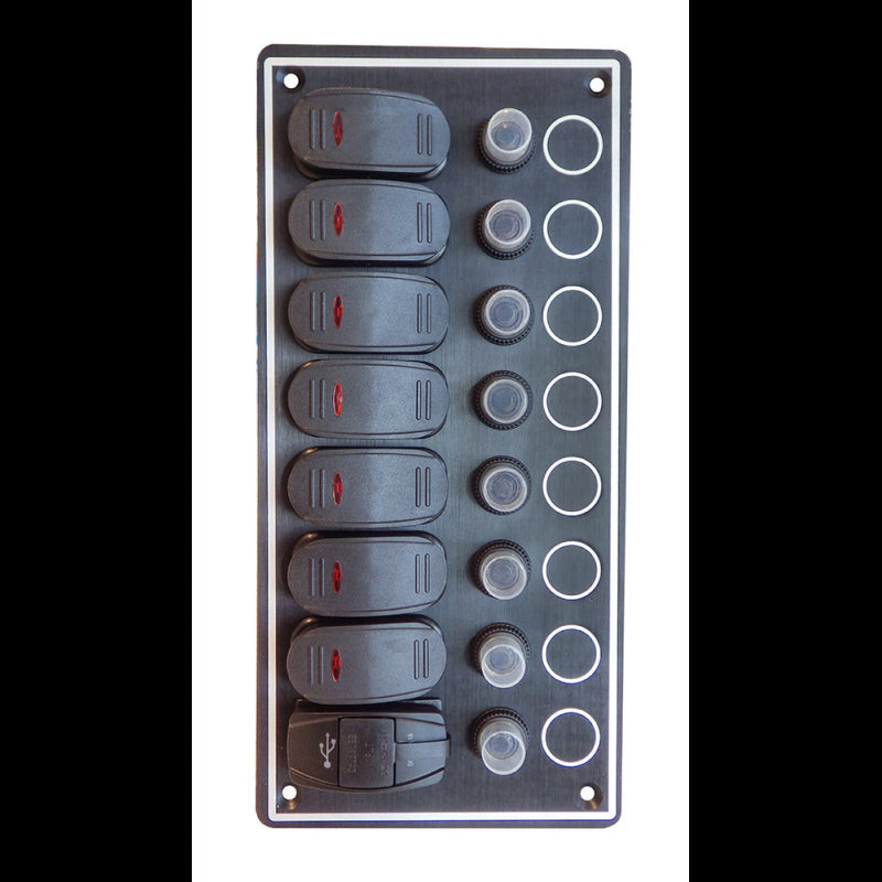 PANNELLO A 7 INTERRUTTORI CON USB - 3939340 - AAA