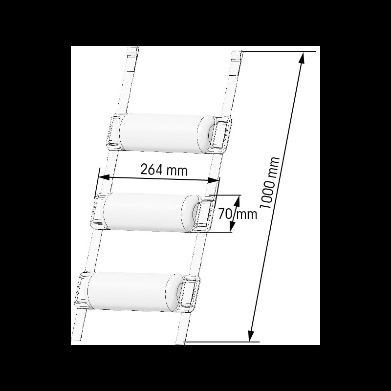 PARABORDO ARTICOLATO CM.100X26X7 - P66347 - PLASTIMO