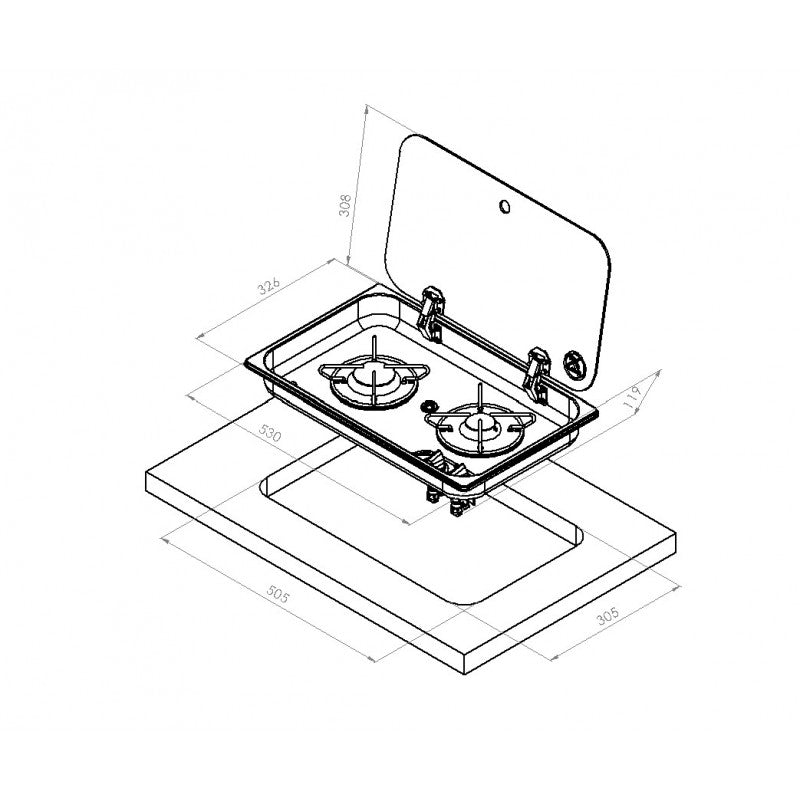 PIANOCOTTURA INCASSO 2F + COPERCHIO - 2401508 - NAVYLOAD
