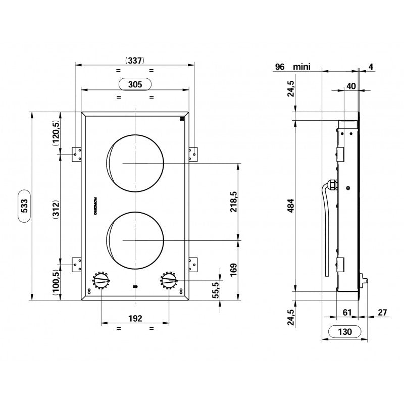 PIANO COTTURA INFINITE 2 FUOCHI — SKU 2402521 — immagine 2