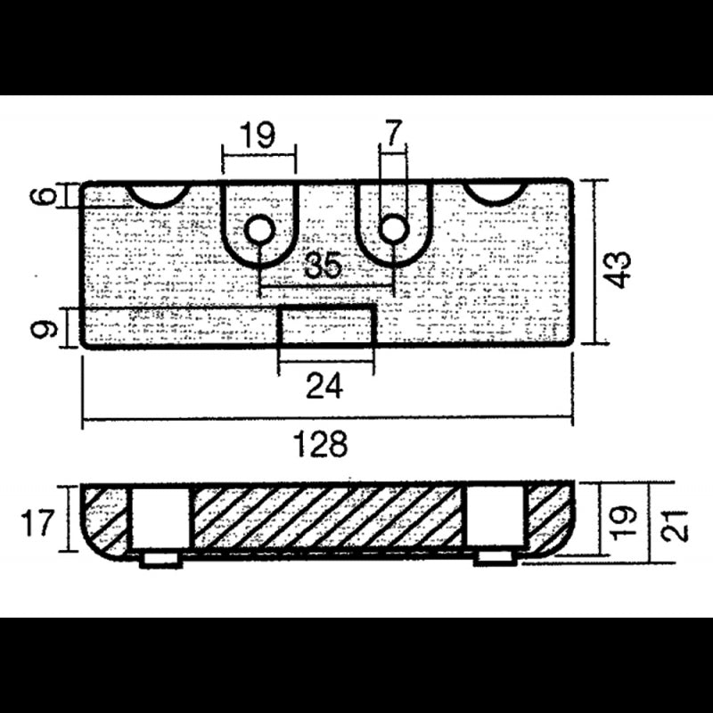 PIASTRA VERADO 215-275 IN ZINCO - 2626331 - TECNOSEAL