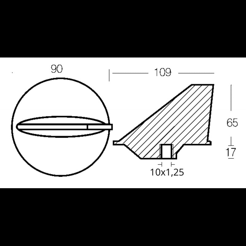 PINNA CORTA 50HP IN ALLUMINIO - 2626300A - TECNOSEAL
