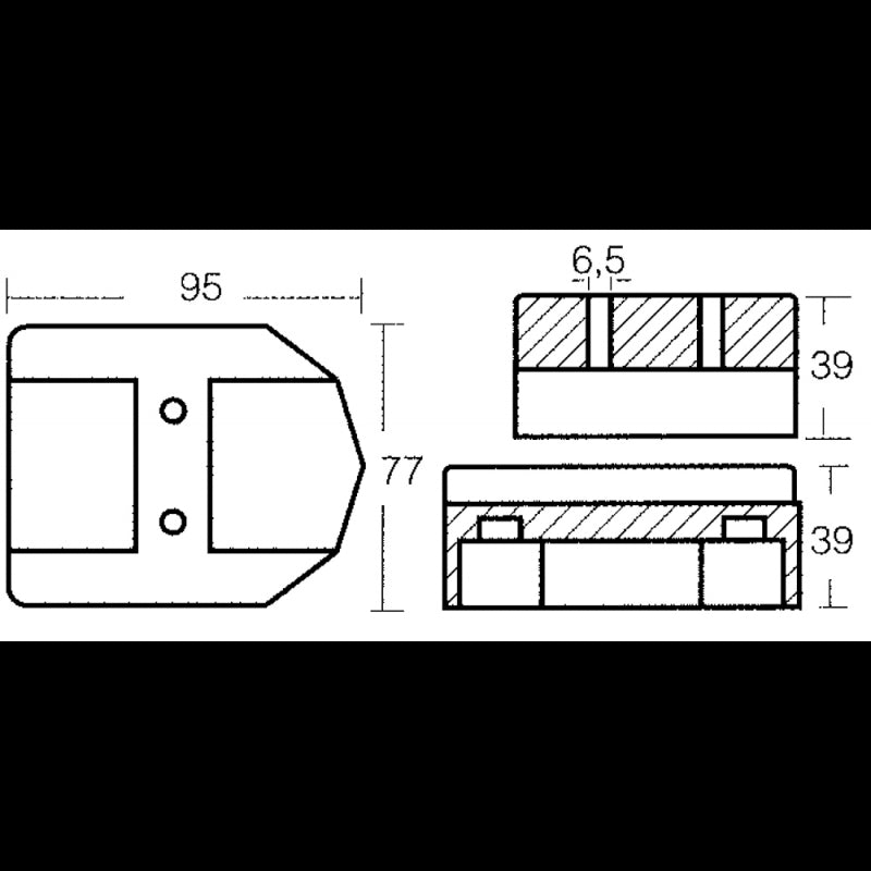 PLACCA IN ZINCO PER MOTORI MERCURY - 2626330 - TECNOSEAL