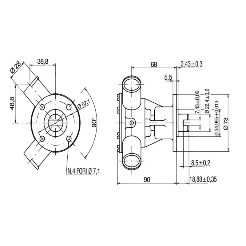 POMPA IN BRONZO SERIE 29500 — SKU Z29500-1001 — immagine 2